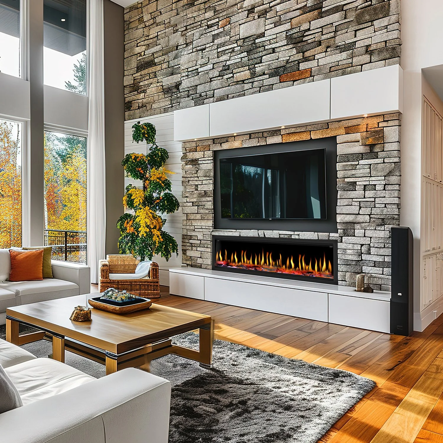 DYFVX63 Electric Fireplace | 63-Inch Modern Linear Design by